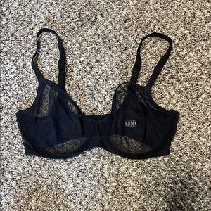 SKIMS Black Mesh Underwire Bra